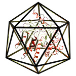 A 3D render of a protein structure.